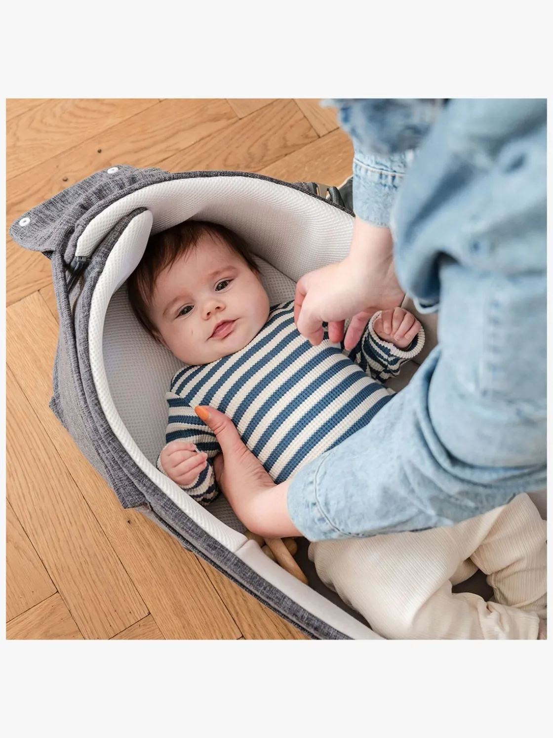 Børnesenge & Tilbehør|Doomoo Babynest/lift 3-i-1, Grå