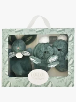 Stofbleer, Nusseklude & Babytæpper|DoudouetCompagnie DouDou Bunny Gavesæt, Sage Green