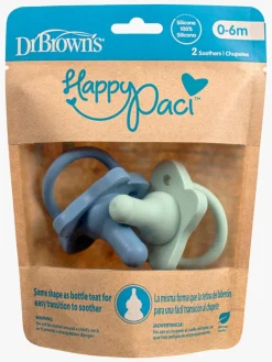 Sutter & Suttesnore|DrBrown Dr. Brown's All-Silicone Sut, 2-pak, Blå/Grøn Grøn/Blå