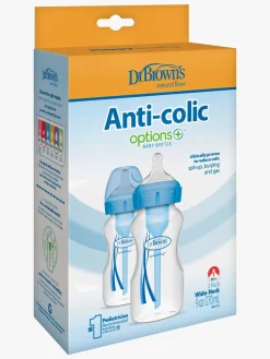 Spisetid|DrBrown Dr. Brown's Options+ Bred Hals Sutteflasker 270 ml 2-pak, Blå Blå