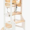 Børnemøbler|DuckWoodworks Duck Woodworks 3-i-1 Sammenklappeligt Læringstårn med Højstol, Hvid