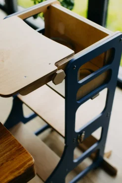 Børn DuckWoodworks Børnemøbler-Duck Woodworks 3-i-1 Sammenklappeligt Læringstårn med Højstol, Blå