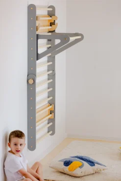 Børnemøbler|DuckWoodworks Duck Woodworks Klatretrekant Væg, Grå