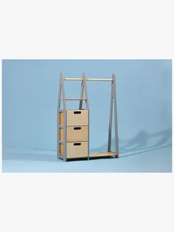 Børn DuckWoodworks Børnemøbler-Duck Woodworks Knagerække med Skuffer, Grå