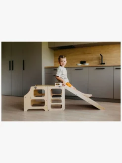 Børn DuckWoodworks Børnemøbler-Duck Woodworks Rutsjebane til Sammenklappeligt Læringstårn, Natur