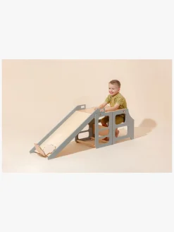 Børnemøbler|DuckWoodworks Duck Woodworks Rutsjebane til Sammenklappeligt Læringstårn, Grå