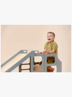 Børnemøbler|DuckWoodworks Duck Woodworks Rutsjebane til Sammenklappeligt Læringstårn, Grå