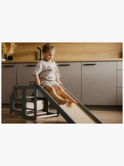 Børnemøbler|DuckWoodworks Duck Woodworks Rutsjebane til Sammenklappeligt Læringstårn, Grå