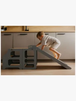 Børnemøbler|DuckWoodworks Duck Woodworks Rutsjebane til Sammenklappeligt Læringstårn, Grå