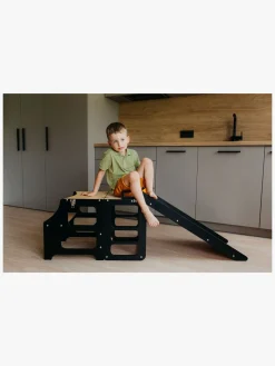 Børnemøbler|DuckWoodworks Duck Woodworks Rutsjebane til Sammenklappeligt Læringstårn, Sort