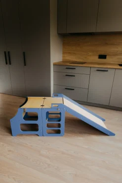 Børnemøbler|DuckWoodworks Duck Woodworks Rutsjebane til Sammenklappeligt Læringstårn, Blå