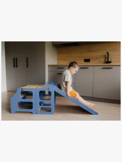 Børnemøbler|DuckWoodworks Duck Woodworks Rutsjebane til Sammenklappeligt Læringstårn, Blå