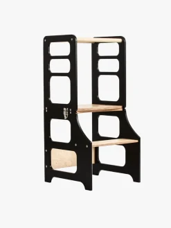 Børnemøbler|DuckWoodworks Duck Woodworks Sammenklappeligt Læringstårn, Sort