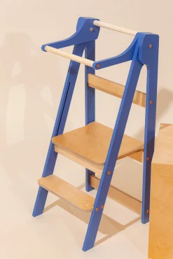 Børnemøbler|DuckWoodworks Duck Woodworks Sammenklappeligt Læringstårn, Blå