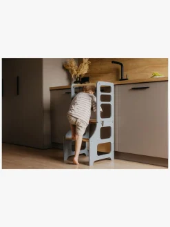 Børnemøbler|DuckWoodworks Duck Woodworks Sammenklappeligt Læringstårn, Grå