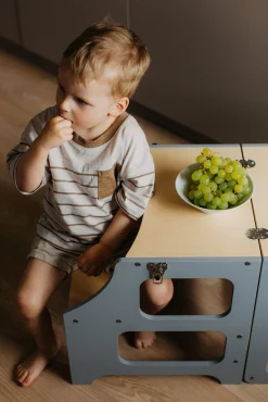 Børnemøbler|DuckWoodworks Duck Woodworks Sammenklappeligt Læringstårn, Grå