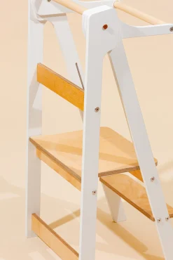 Børn DuckWoodworks Børnemøbler-Duck Woodworks Sammenklappeligt Læringstårn, Hvid