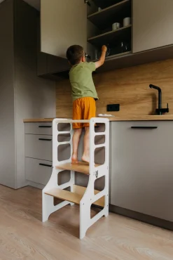 Børn DuckWoodworks Børnemøbler-Duck Woodworks Sammenklappeligt Læringstårn, Hvid