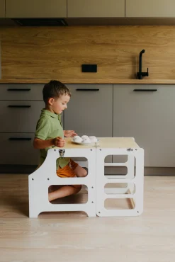 Børn DuckWoodworks Børnemøbler-Duck Woodworks Sammenklappeligt Læringstårn, Hvid