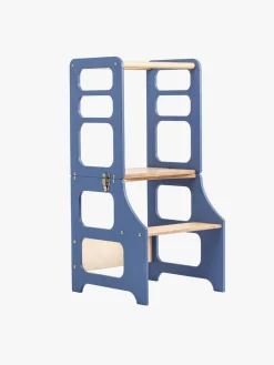 Børnemøbler|DuckWoodworks Duck Woodworks Sammenklappeligt Læringstårn, Blå