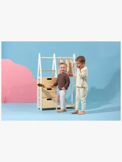 Børn DuckWoodworks Børnemøbler-Duck Woodworks Tøjstativ med Skuffer, Hvid