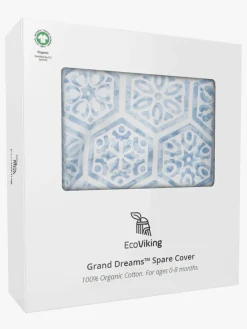Børnesenge & Tilbehør|EcoViking Organic Babynest Cover Mediterranean Blue