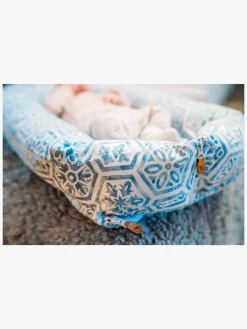 Børnesenge & Tilbehør|EcoViking Organic Babynest Cover Mediterranean Blue