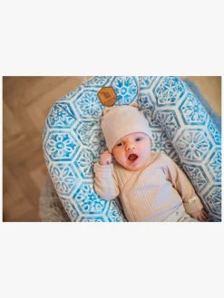 Børnesenge & Tilbehør|EcoViking Organic Babynest Cover Mediterranean Blue