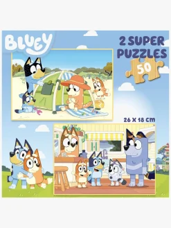 Spil & Puslespil|Educa Bluey Træpuslespil 2x50 Brikker