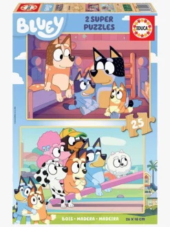 Educa Spil & Puslespil-Bluey Træpuslespil 2x25 Brikker