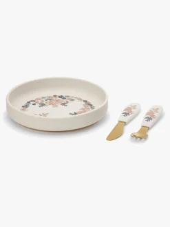 Spisetid|ElodieDetails Elodie Tallerken Sæt Silikone, Blue Garden Flerfarvet