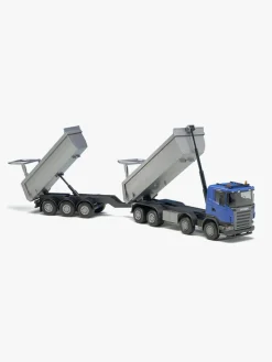 Legetøjsbiler & -Fartøjer|Emek Lastbil m. Tippelad & Anhænger Scania, Blå