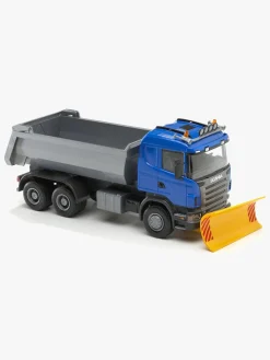 Legetøjsbiler & -Fartøjer|Emek Lastbil m. Tippelad & Sneplov Scania, Blå