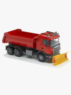 Emek Legetøjsbiler & -Fartøjer-Lastbil m. Tippelad & Sneplov Scania, Rød