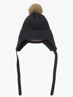 Uldtøj|Tilbehør|Enfant EN FANT Hue Uldblanding Baby med Kunstpels, Ebony