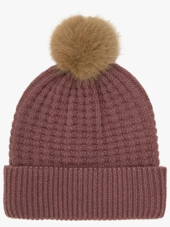 Børn Enfant Uldtøj|Vintertøj-EN FANT Hue Uldblanding med Kunstpels, Rose Taupe