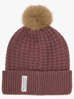 Børn Enfant Uldtøj|Vintertøj-EN FANT Hue Uldblanding med Kunstpels, Rose Taupe