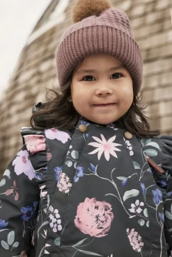 Børn Enfant Uldtøj|Vintertøj-EN FANT Hue Uldblanding med Kunstpels, Rose Taupe