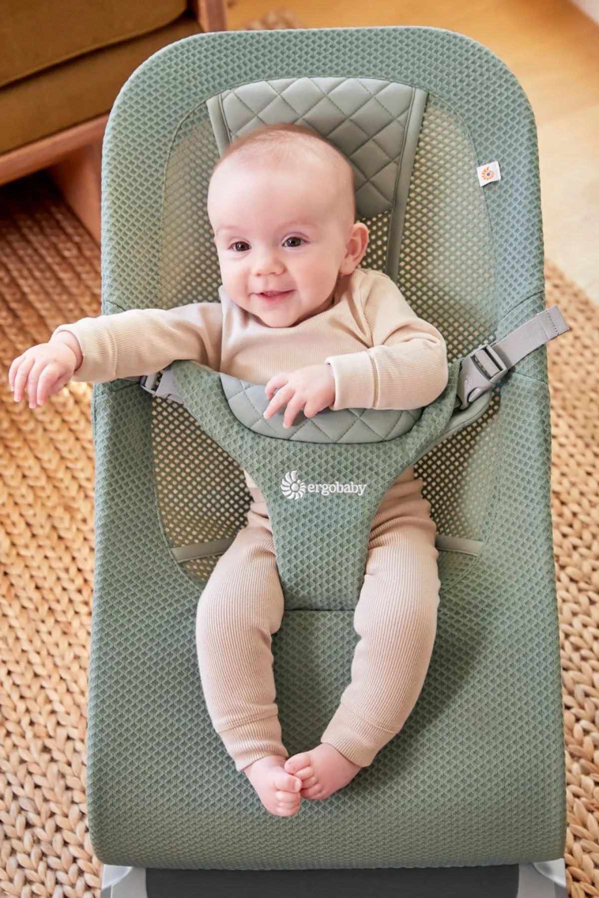 Ergobaby Skråstole & Babygynger-Evolve 3-in-1 Skråstol Mesh, Sage Green