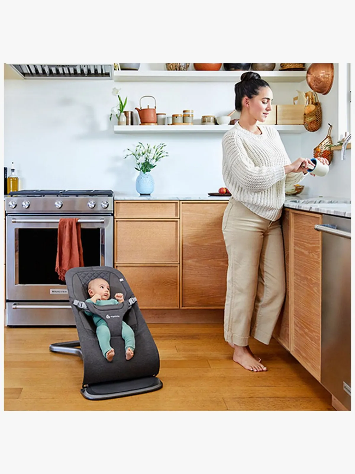 Ergobaby Skråstole & Babygynger-Evolve 3-in-1 Skråstol, Charcoal Grey