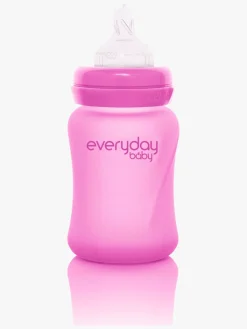 Spisetid|EverydayBaby Everyday Baby Varmeindikator Sutteflaske Glas 150 ml, Cerise Lyserød
