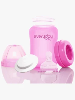 Spisetid|EverydayBaby Everyday Baby Varmeindikator Sutteflaske Glas 150 ml, Cerise Lyserød