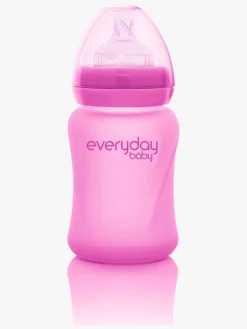 Spisetid|EverydayBaby Everyday Baby Varmeindikator Sutteflaske Glas 150 ml, Cerise Lyserød