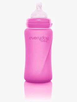 Spisetid|EverydayBaby Everyday Baby Varmeindikator Sutteflaske Glas 240 ml, Cerise Lyserød