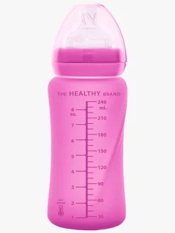 Spisetid|EverydayBaby Everyday Baby Varmeindikator Sutteflaske Glas 240 ml, Cerise Lyserød