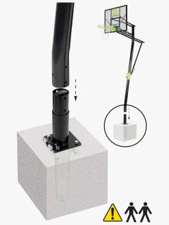Boldsport|EXIT Galaxy Stativ m. Basketkurv Skal nedgraves, Grøn/Sort