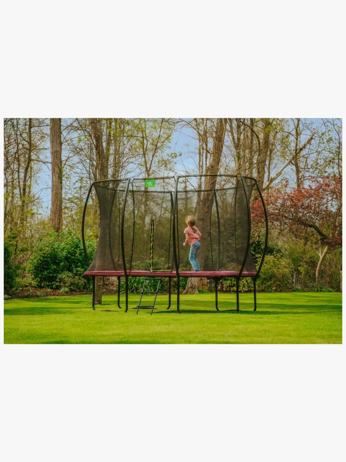 Udeleg|EXIT Silhouette Trampolin inkl. Sikkerhedsnet 244x366 cm, Pink
