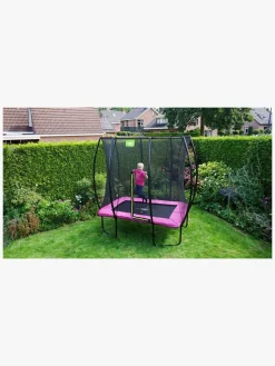 Udeleg|EXIT Silhouette Trampolin inkl. Sikkerhedsnet 153x214 cm, Pink