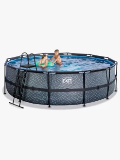 EXIT Vandleg-Stone Pool 488x122 cm, Grå