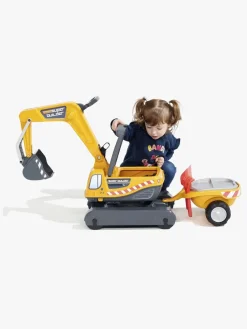 Udelegetøj|Falk Ride-on-gravemaskine Super Builder inkl. Anhænger, Gul